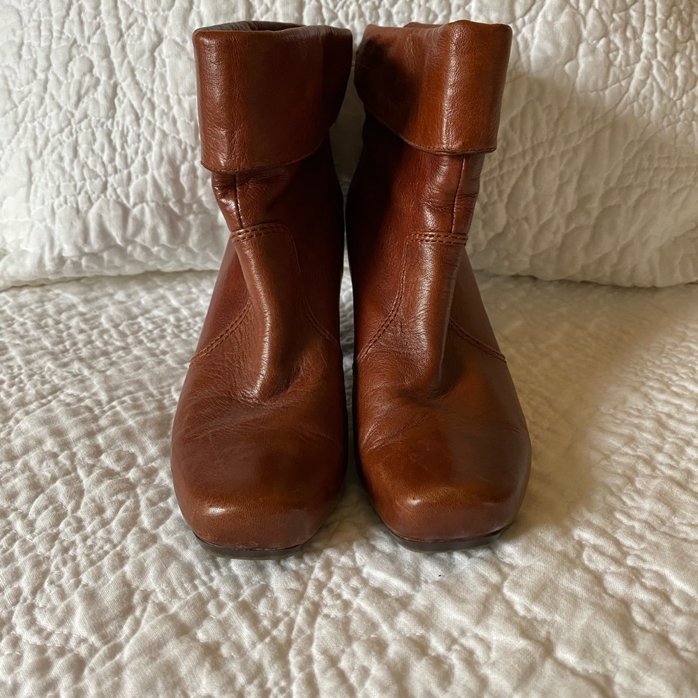 Elegant Brown Leather Ankle Boots